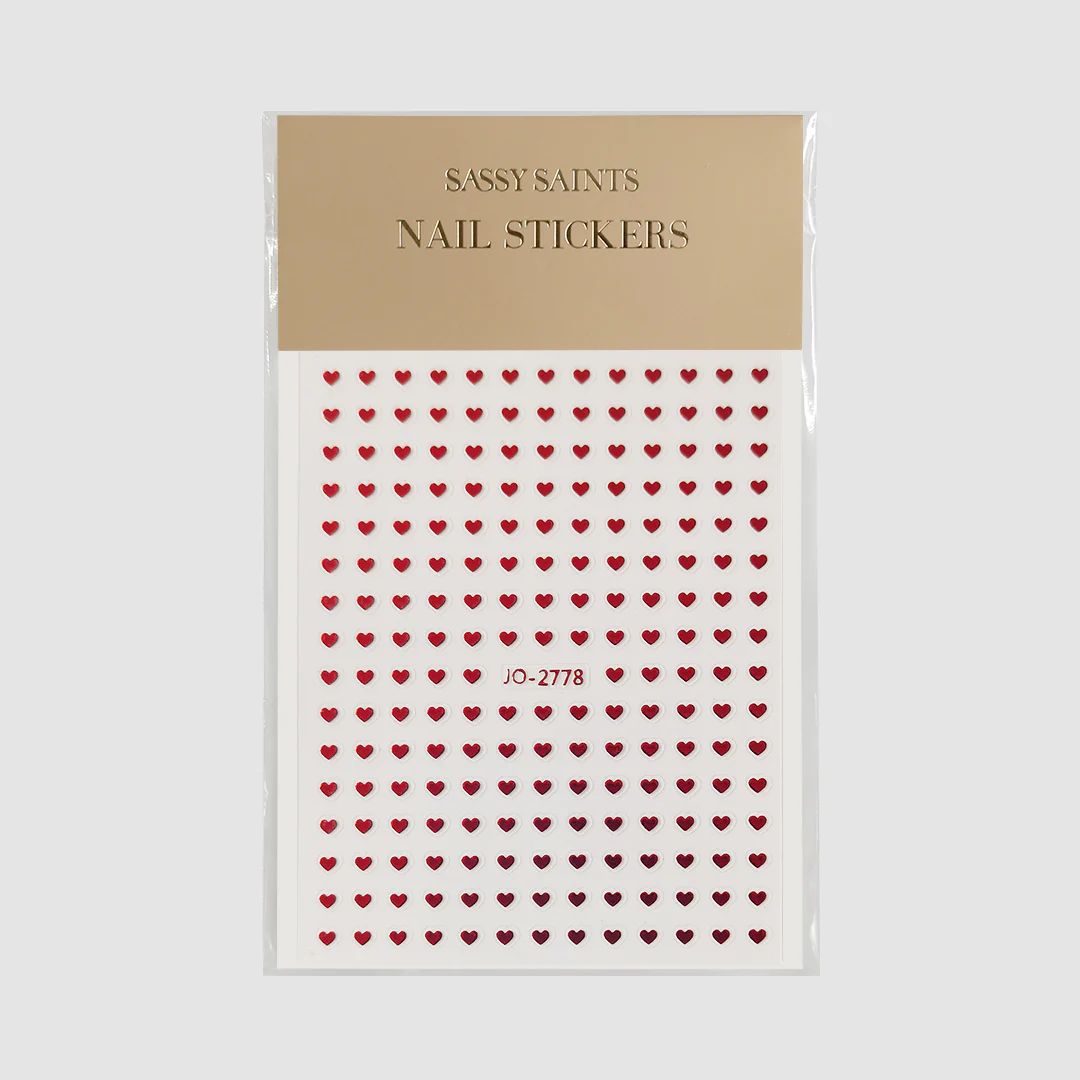 Red Hearts Nail Stickers