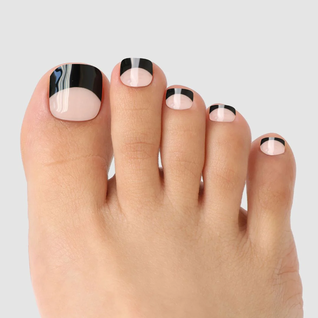 Midnight French Pedicure Gel Wrap