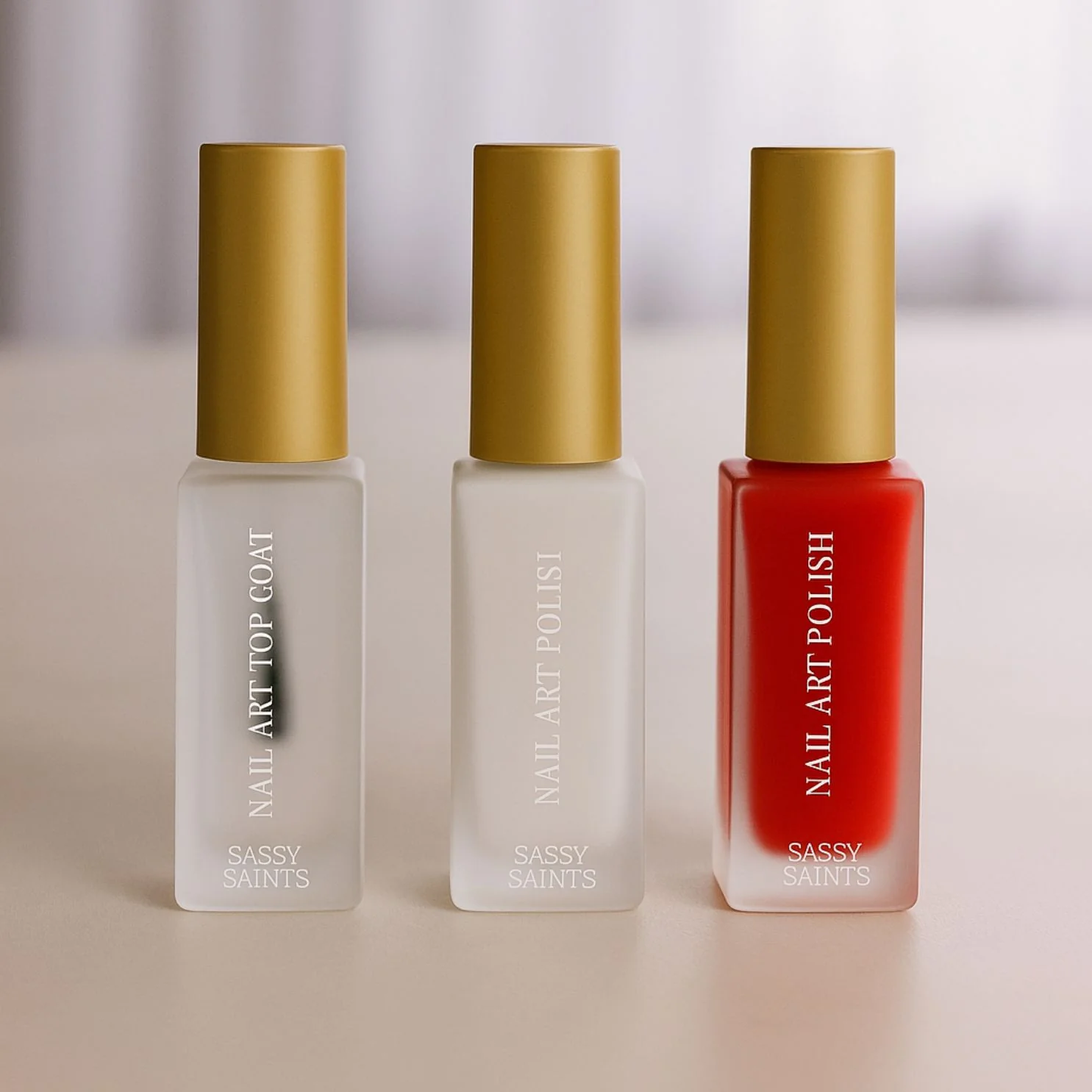 Nail Art Polish Bundle (2 Colours + Top Coat)